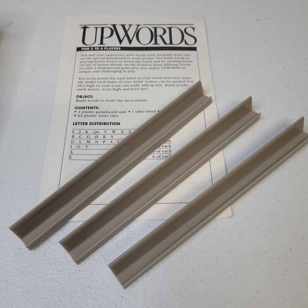 1988 Upwords Replacement Parts 3 Plastic Racksβ Rules Instruction Manual 4312-X1